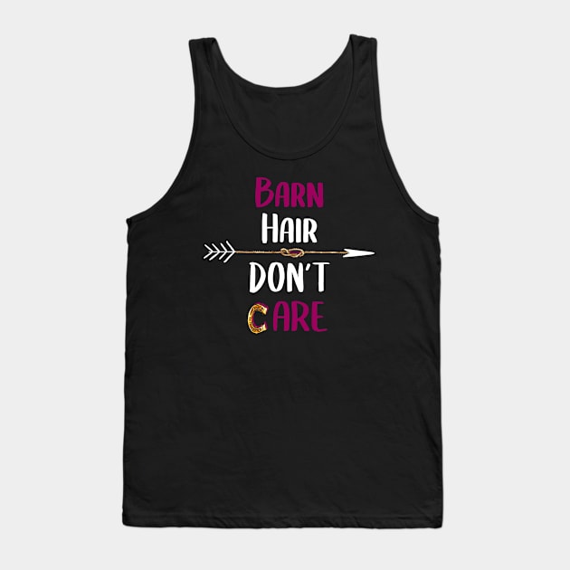 Barn Hair Don't Care Shirt Horse Shirt - Purple Design Tank Top by Awareness of Life